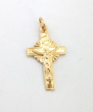 Pingente cruzado de ouro amarelo 14K crucifixo delicado P471-Fox1251 comprar usado  Enviando para Brazil