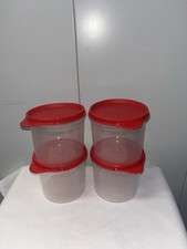 Novo em folha Tupperware mini latas conjunto de 4 vermelhas comprar usado Novo em folha Tupperware mini latas conjunto de 4 vermelhas comprar usado  Enviando para Brazil