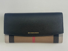 Autêntica Carteira Continental Burberry Couro de Bezerro House Check Preta comprar usado  Enviando para Brazil