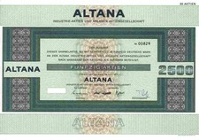 ALTANA Industrie AG 1977 Frankfurt Main Bad Homburg Pharma DAXwert Varta 2500 DM na sprzedaż  Wysyłka do Poland