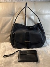 Bolsa carteira Kate Spade preta média caça lugar couro camurça detalhes, usado comprar usado  Enviando para Brazil