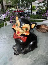 Par MCM Halloween gato preto com laço vermelho sal vermelho utensílios cerâmica rosto detalhado comprar usado  Enviando para Brazil