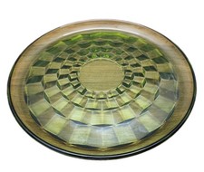 Bandeja de prato de lanche vintage MCM vidro cubista verde abacate comprar usado  Enviando para Brazil