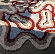 Tapete tufado abstrato ondulado feito à mão tapete estético moderno para sala de estar quarto, usado comprar usado  Enviando para Brazil