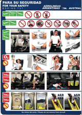 Safety card Aerolineas Argentinas Austral Boeing 737 comprar usado  Enviando para Brazil