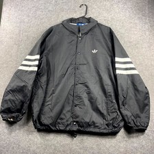 Jaqueta Coach Adidas Nigo Masculina de Nylon Tamanho XL Preta Manga Longa Snap Logotipo Externo comprar usado  Enviando para Brazil
