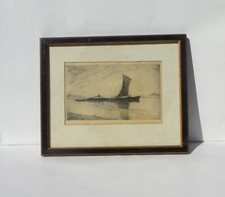 Signed etching ship for sale  LOUTH