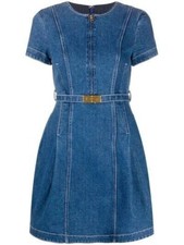 Tory Burch Sz 4 / 8 AU Nadia Denim Zip Mini Belted Short Sleeve Dress na sprzedaż Tory Burch Sz 4 / 8 AU Nadia Denim Zip Mini Belted Short Sleeve Dress na sprzedaż  Wysyłka do Poland