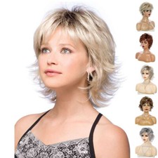 Peruca Charme Feminina Curta Shag Sem Tampa Ondulada Cabelo em Camadas Perucas Femininas Natural Diária comprar usado  Enviando para Brazil