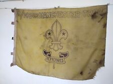 antiga linda bandeira de Manchester ou bandeira têxtil tecido de lã item da Segunda Guerra Mundial 687 comprar usado  Enviando para Brazil