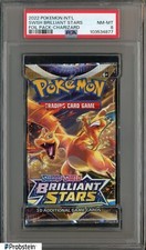 2022 Pokemon Int'l SWSH Brilliant Star Foil Pack Charizard Art PSA 8 QUASE PERFEITO-PERFEITO comprar usado  Enviando para Brazil