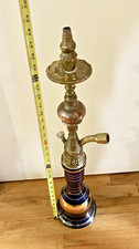 Cachimbo de água colecionável de latão e cobre com base de vidro Colbolt azul 28 polegadas gravado comprar usado  Enviando para Brazil