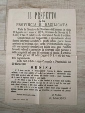Potenza 1885 prefetto usato  Foggia