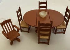 Antiga mesa e 4 cadeiras Fisher-Price casa de bonecas sala de jantar folha solta + cadeira de mesa comprar usado  Enviando para Brazil