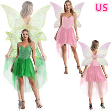 Usado, Fantasia de fada de Halloween feminina elfo cosplay roupas clube vestido de festa com asas comprar usado  Enviando para Brazil