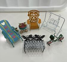 Jardim de fadas, acessórios para casa de bonecas 6 peças, bicicleta, banco, lounge, balanço comprar usado  Enviando para Brazil