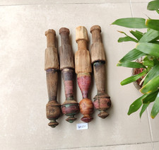 Cabide antigo de madeira esculpido à mão para montagem em casaco rústico ganchos de parede boho 4 peças, usado comprar usado  Enviando para Brazil