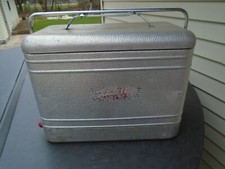 Usado, Refrigerador de piquenique vintage Knapp Therm-A-Chest caixa de gelo metal com alça e dreno comprar usado  Enviando para Brazil