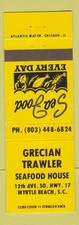 Capa Matchbook - Grecian Trawler Seafood House Myrtle Beach SC, usado comprar usado  Enviando para Brazil