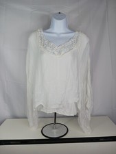Blusa feminina branca manga asa de morcego transparente, usado comprar usado  Enviando para Brazil