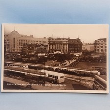 Cartão postal Manchester C1935 Real Photo Corporation estação de ônibus Piccadilly Gardens comprar usado  Enviando para Brazil