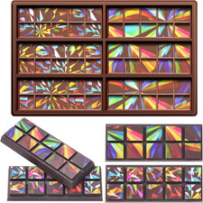 Moldes holográficos de chocolate resina silicone barra de chocolate moldes grossos profundos para Re comprar usado  Enviando para Brazil