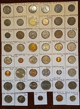 Lote 47 Moedas do Mundo 1856-2014 Países/Datas/Tamanhos Mistos em 2x2 Flips Baratos! comprar usado  Enviando para Brazil