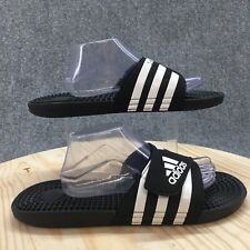 Usado, Sandálias Adidas Masculinas 13 Adissage Slides Flats F35580 Preto Branco Borracha Slip On comprar usado  Enviando para Brazil