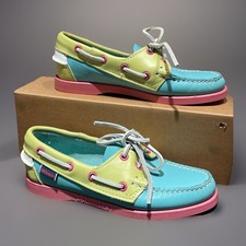 Mocassim Sebago Dockside Feminino Couro Rosa Azul Verde Tamanho 5M Excelente Estado Usado comprar usado  Enviando para Brazil