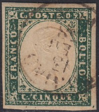 Sardegna 1857 verde usato  Torino