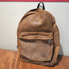 Mochila vintage JanSport Adventure toda de couro camurça pacote de dia FEITA NOS EUA marrom comprar usado  Enviando para Brazil