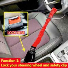 Trava de volante de carro com fivela de cinto de segurança trava resistente prevenção de roubo comprar usado  Enviando para Brazil