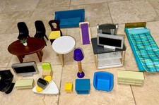 Móveis de madeira para casa de bonecas KidKraft enorme lote de 23, peças exclusivas, difíceis de encontrar! comprar usado  Enviando para Brazil