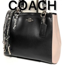 item COACH Bolsa Feminina de Couro 2 Vias Padrão Píton Bicolor, usado comprar usado  Enviando para Brazil
