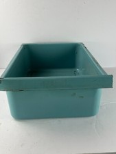 Gaveta de geladeira vintage azul em pó metal 14 x 14 x 11 esmalte freezer geladeira, usado comprar usado  Enviando para Brazil