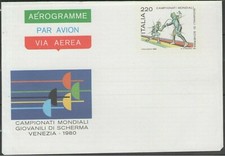 Italie aérogramme escrime d'occasion  Agen
