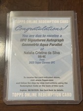 2025 Topps Chrom UFC Natalia Cristina Da Silva Geometryczny Aqua Autograf na sprzedaż  Wysyłka do Poland