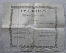 Diplome bachelier 1834 d'occasion  Plombières-lès-Dijon