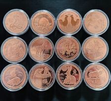 Conjunto completo de moedas lingote 12 x 1 oz Ano Chinês das Rodadas de Cobre GSM 999 fino comprar usado  Enviando para Brazil
