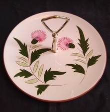  Placa de broca Stangl Pottery cardo rosa 10 polegadas - meados do século com cabo moderno comprar usado  Enviando para Brazil
