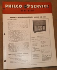 FONÓGRAFO DE RÁDIO PHILCO HOME SERVICE MODELO 48-1284 1948 12 páginas peças esquemáticas comprar usado  Enviando para Brazil
