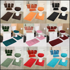 7PC SOFT BATHROOM SET BATH MAT CONTOUR RUG TOILET LID COVER + CERAMIC ACCESORIES segunda mano  Embacar hacia Mexico