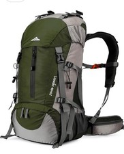 Mochila de caminhada Loowoko 50L, impermeável 45-5L com capa de chuva verde e cinza comprar usado  Enviando para Brazil