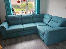 blue fabric corner sofa for sale  WINCHESTER