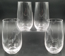 Pier 1 Importações Transparente 6" Crackle Soprado Copos Highball Conjunto de 4 Copos, usado comprar usado  Enviando para Brazil