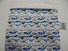 Cobertor de bebê baleias por toda parte 90cm x 70cm apoio minkee comprar usado  Enviando para Brazil
