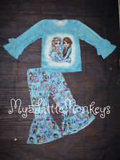 NOVO Conjunto de Roupa Boutique Frozen Ana Elsa Meninas Bell Bottom  comprar usado  Enviando para Brazil
