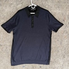 Camisa polo masculina de malha de algodão Rug & Bone tamanho XL azul sólido/preto comprar usado  Enviando para Brazil