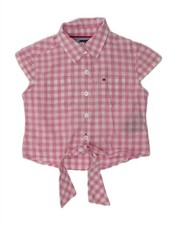 Camisa manga curta gravata frontal bebê meninas TOMMY Hilfiger 18-24 meses rosa QR05, usado comprar usado  Enviando para Brazil