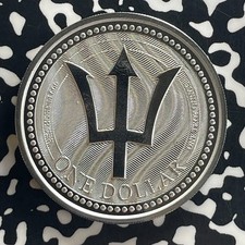 Lote 2017 Barbados Trident $1 dólar #OV1562 prata! 1 Oz comprar usado  Enviando para Brazil